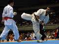 Lechi Kurbanov - right after ushiro-mawashi-geri<br>winner: Kurbanov - Russia